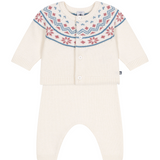 Baby 2Pc Knit Set Cardigan And Pants - White Pink