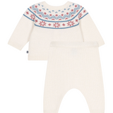 Baby 2Pc Knit Set Cardigan And Pants - White Pink