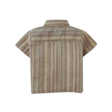 Baby Boy Billy Cotton Linen Shirt With Microstripes - Multicolor