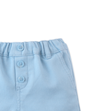 Baby Boy Dewey Garterized Shorts With Open Seam Accent Thread - Blue