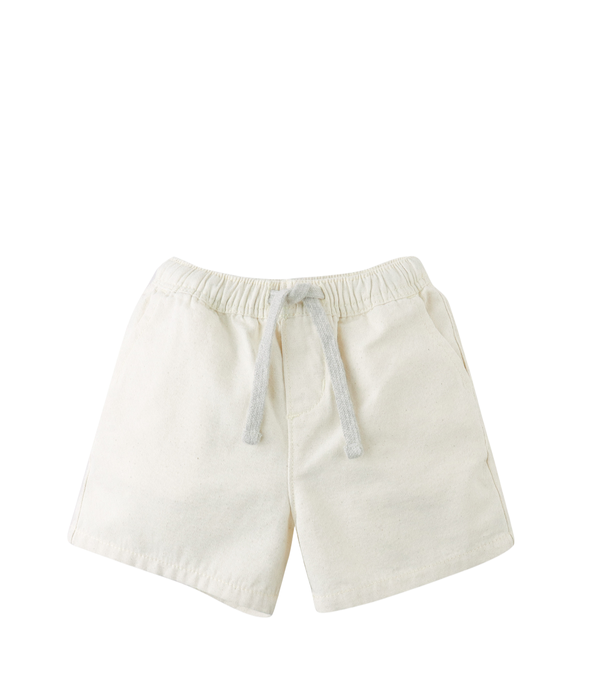 Baby Boy Huey Garterized Shorts With Drawcords - Off White