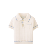 Baby Boy Reiner Polo Shirt With Striped Tipping Accents - Off White