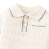 Baby Boy Reiner Polo Shirt With Striped Tipping Accents - Off White