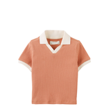 Baby Boy Samuel Continuous Collar Polo Tee - Tan