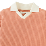 Baby Boy Samuel Continuous Collar Polo Tee - Tan