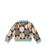 Baby Crewneck Sweatshirt - Marine Blue Tessellation