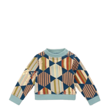 Baby Crewneck Sweatshirt - Marine Blue Tessellation