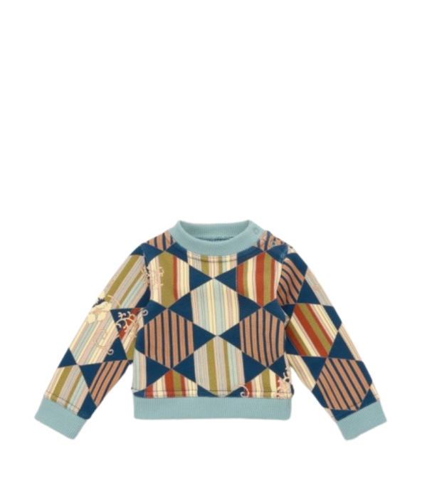 Baby Crewneck Sweatshirt - Marine Blue Tessellation