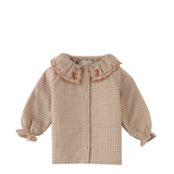Baby Girl Charlotte Button Down Blouse - Brown