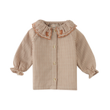 Baby Girl Charlotte Button Down Blouse - Brown