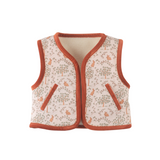 Baby Girl Glade Reversible Gilet With Embroidered Details - Offwhite