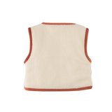 Baby Girl Glade Reversible Gilet With Embroidered Details - Offwhite