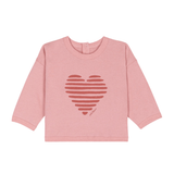 Baby Girl LS Top with Heart Graphic - Pink