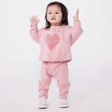 Baby Girl LS Top with Heart Graphic - Pink