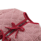 Baby Girl Lavinia Boxy Quilted Coat With Bow Tie Accents - Red