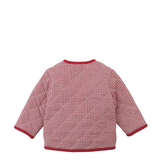Baby Girl Lavinia Boxy Quilted Coat With Bow Tie Accents - Red