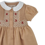 Baby Girl Marjorie Smocked Dress - Tan