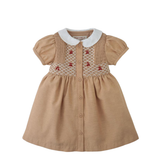 Baby Girl Marjorie Smocked Dress - Tan