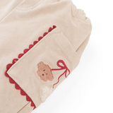 Baby Girl Nellie Straight Cut Pant Poodle Detail - Beige