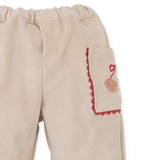 Baby Girl Nellie Straight Cut Pant Poodle Detail - Beige