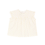 Baby Girl Sleeveless Heart Print Top - White Yellow