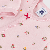 Baby Girl Velour Front Snap Floral Footie - Pink Multi