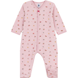 Baby Girl Velour Front Snap Floral Footie - Pink Multi