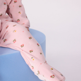 Baby Girl Velour Front Snap Floral Footie - Pink Multi