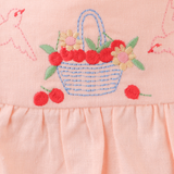 Baby Girl Hinata Embroidered Empire Tunic Blouse & Short - Peach