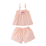 Baby Girl Hinata Embroidered Empire Tunic Blouse & Short - Peach