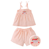 Baby Girl Hinata Embroidered Empire Tunic Blouse & Short - Peach