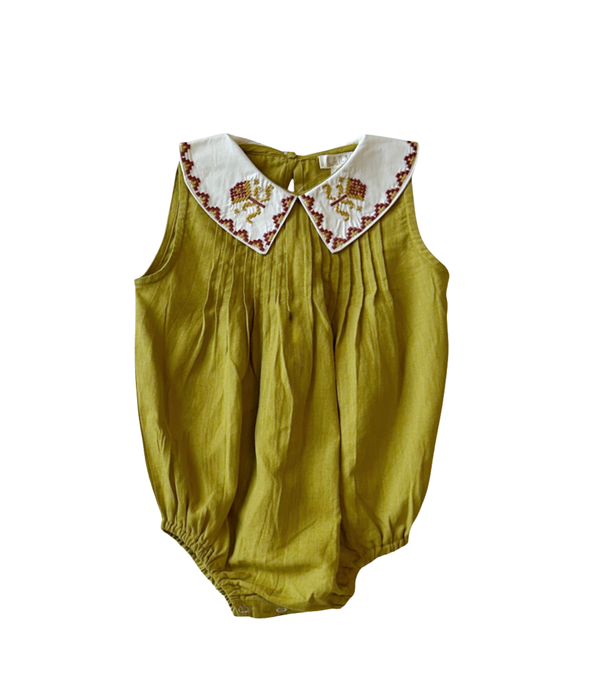 Baby Sofia Romper - Chartreuse
