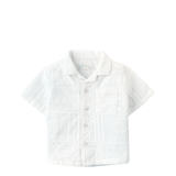 Baby Boy Timothy Embroidered Camp Collar Shirt - White