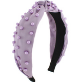 Ball Beaded Knot Headband - Lavender