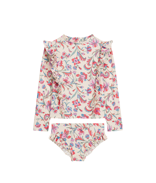 Bathing Set Yanika Recycled Swimsuit Fabric - Cream Floral Haven