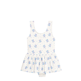 Bathing Suit Kalinda Waffle Swimwear Fabric - Cream Flower Dunes