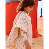 Beach Cape Mael Printed Cotton Voile - Cream Flower Dunes