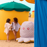 Beach Cape Mael Printed Cotton Voile - Cream Flower Dunes