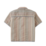Boy Billy Cotton Linen Shirt With Chambray Piping And Microstripes - Multicolor