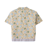 Boy Mo Linen Blend Panaman Shirt With Palms & Bananas Print - Multicolor