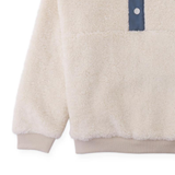 Boy Nicky Sherpa Pullover With Chest Dachshund Embroidery - Off White