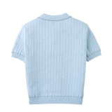 Boy Reiner Polo Shirt With Stripe Tipping Accents - Blue