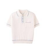 Boy Reiner Polo Shirt With Stripe Tipping Accents - Off White