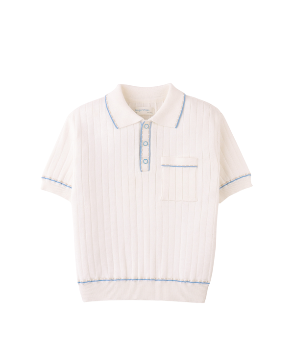 Boy Reiner Polo Shirt With Stripe Tipping Accents - Off White