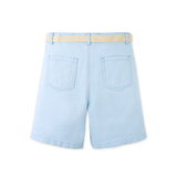 Boy Sam Regular Fit Bedford Cord Shorts With Braided Cotton Belt - Blue