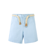 Boy Sam Regular Fit Bedford Cord Shorts With Braided Cotton Belt - Blue