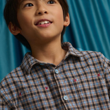 Boy Zeno Checkered Woven Workshirt - Multicolor