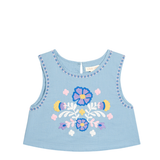 Camisole Albane Cotton Voile - Stone Blue