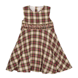 Carmine, Smocked Dress, in Red Tartan