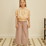 Casey 70's All Over Embroidery Jean - Lilac
